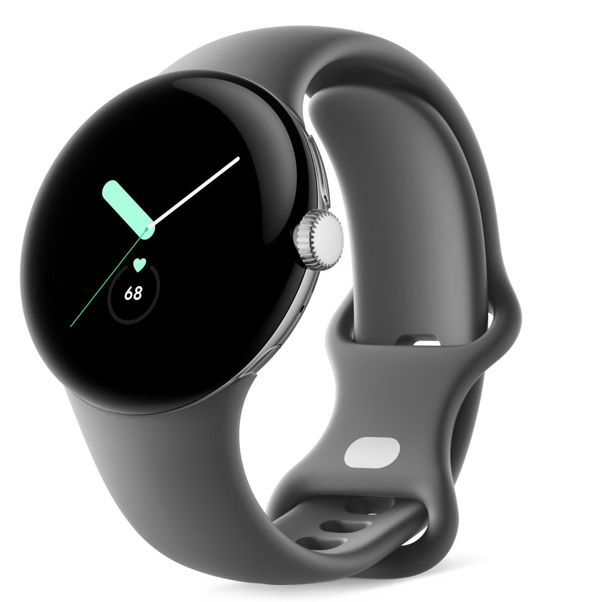 Google Pixel Watch Polished Silver / Charcoal Active Band 4G LTE